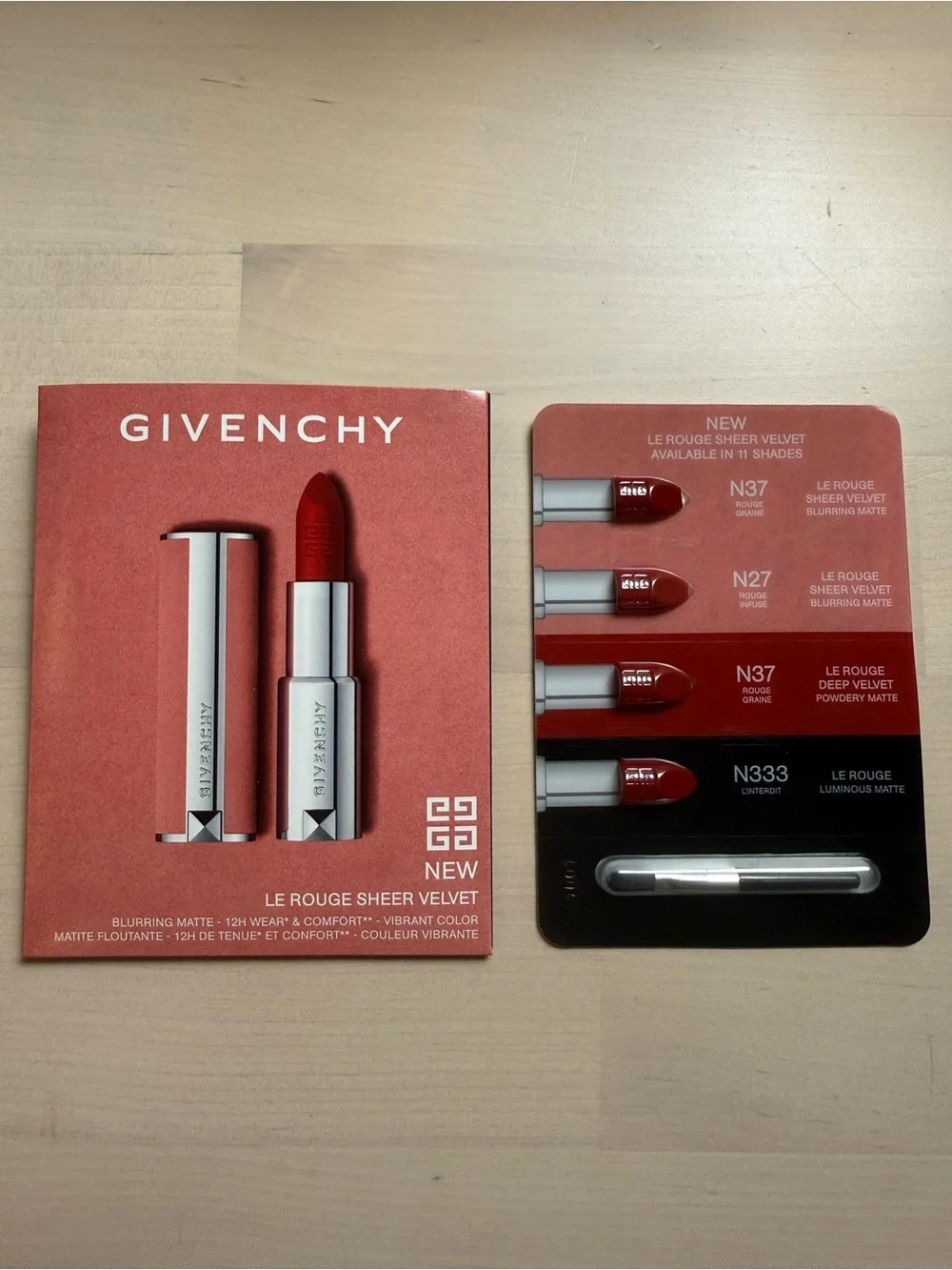 Givenchy Red Lipstick samples Le Rouge Sheer Velvet